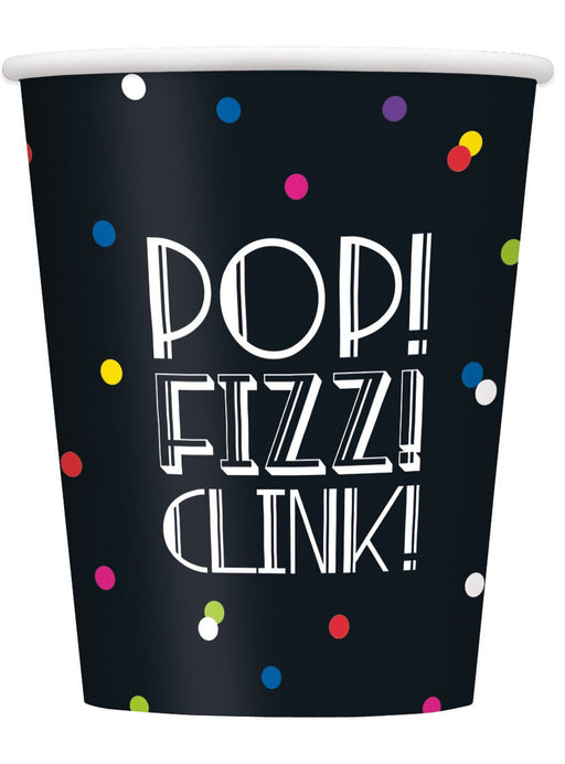 Neon dots New Year paper cups 270ml