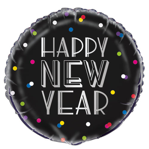 Neon dots New Year foil balloon 45cm