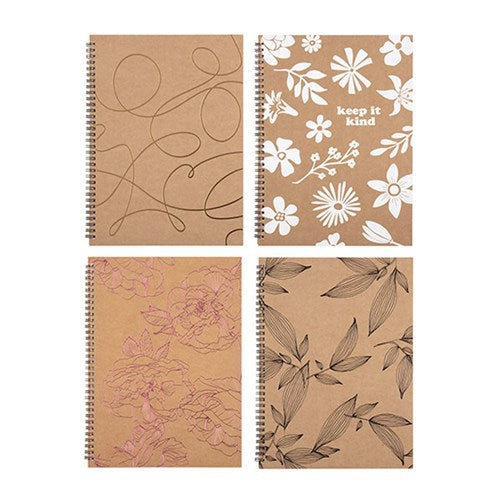 A4 natural kraft spiral notebook 120 pages
