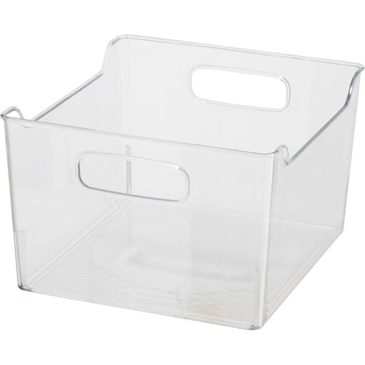 Medium clear storage bin with handles 25x23x15 cm
