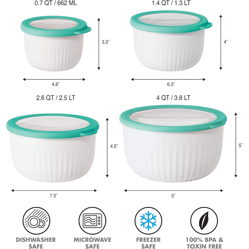 Oggi Prep & Serve Bowl w/lidWhite 568ml OGGI