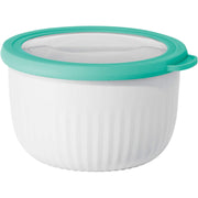 OGGI 1.3 L white prep and serve bowl with lid
