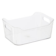 Small clear storage bin with handles 24x15.5x10 cm