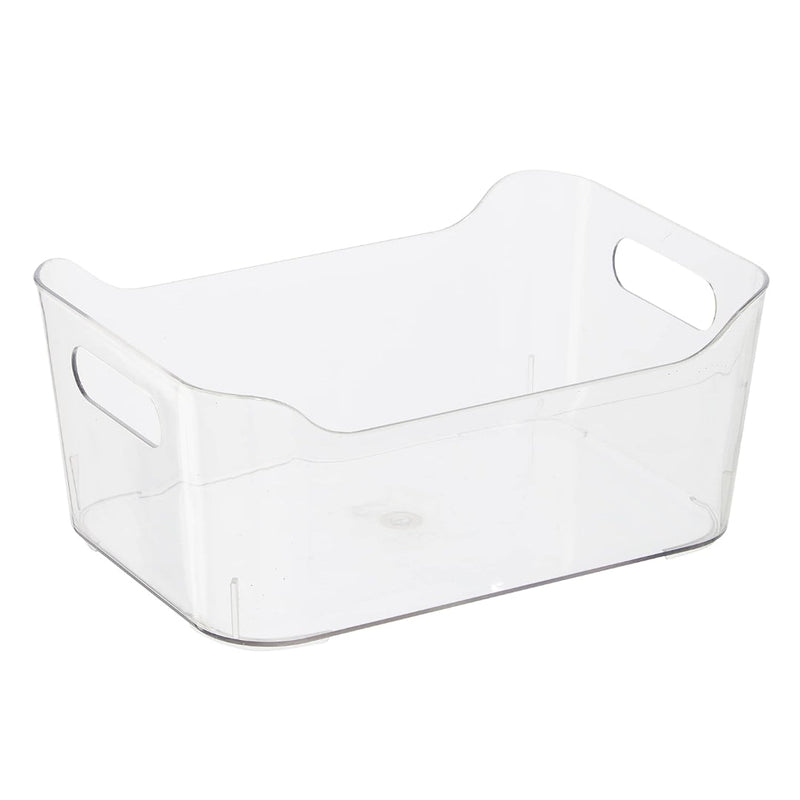 Small clear storage bin with handles 24x15.5x10 cm