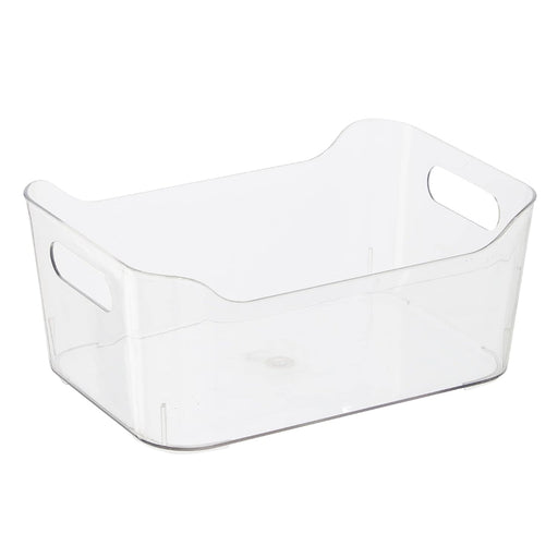 Small clear storage bin with handles 24x15.5x10 cm
