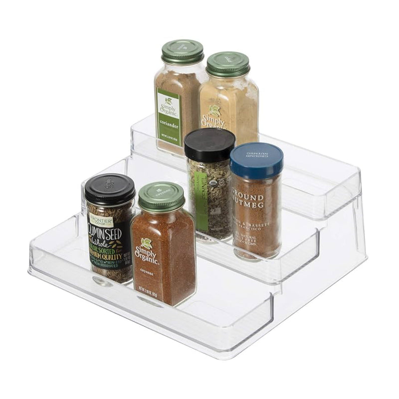 Three tier spice and pantry shelf organizer