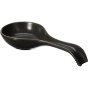 Black ceramic spoon rest by OGGI
