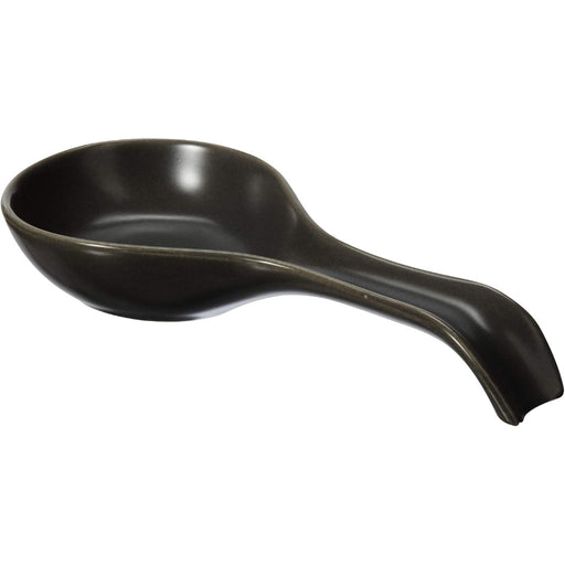 Black ceramic spoon rest by OGGI