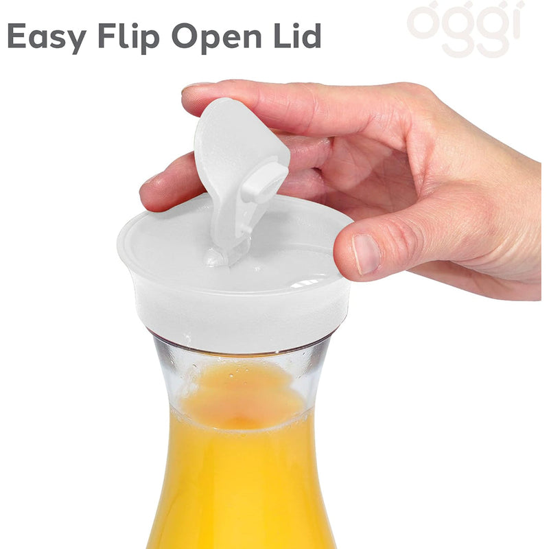 Oggi Juice Carafe w/Flip Open Lid -White OGGI