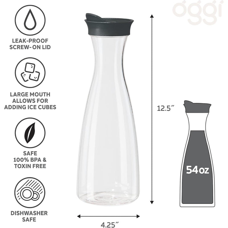 Oggi Juice Carafe w/Flip Open Lid -Black OGGI