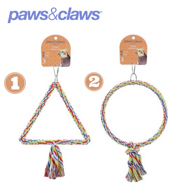 Cotton Swing Bird Toy 2 Asstd 20.5x28cm