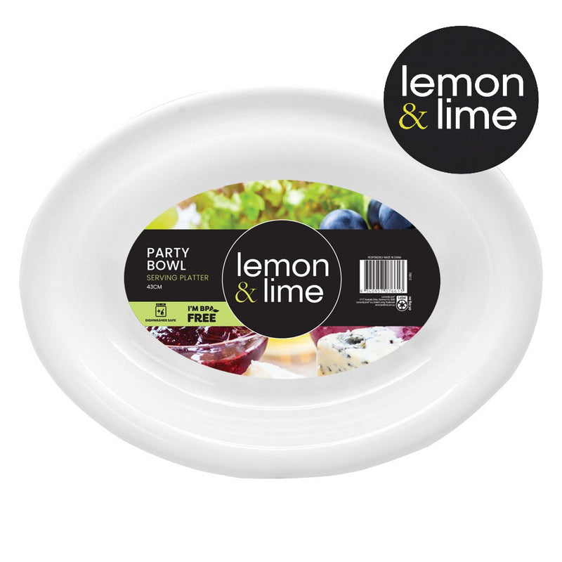 Large white oval serving bowl 43cm