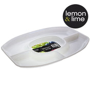 4 section white oval serving platter 46cm – thumbnail