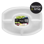 White 4-section oval serving platter – thumbnail