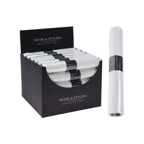 28 x 250 cm white decorative fabric