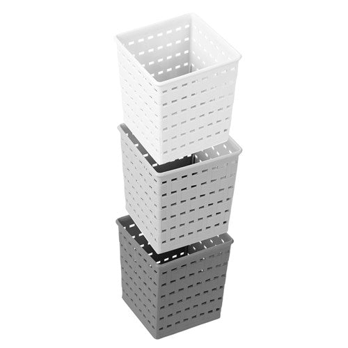 compact upright woven basket in assorted colours