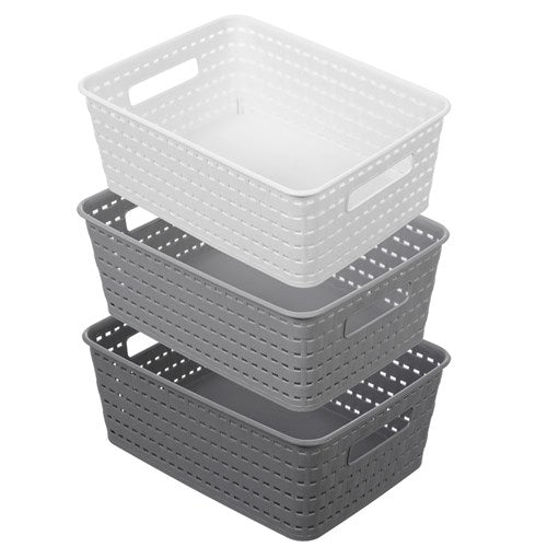 compact woven storage basket in assorted colours