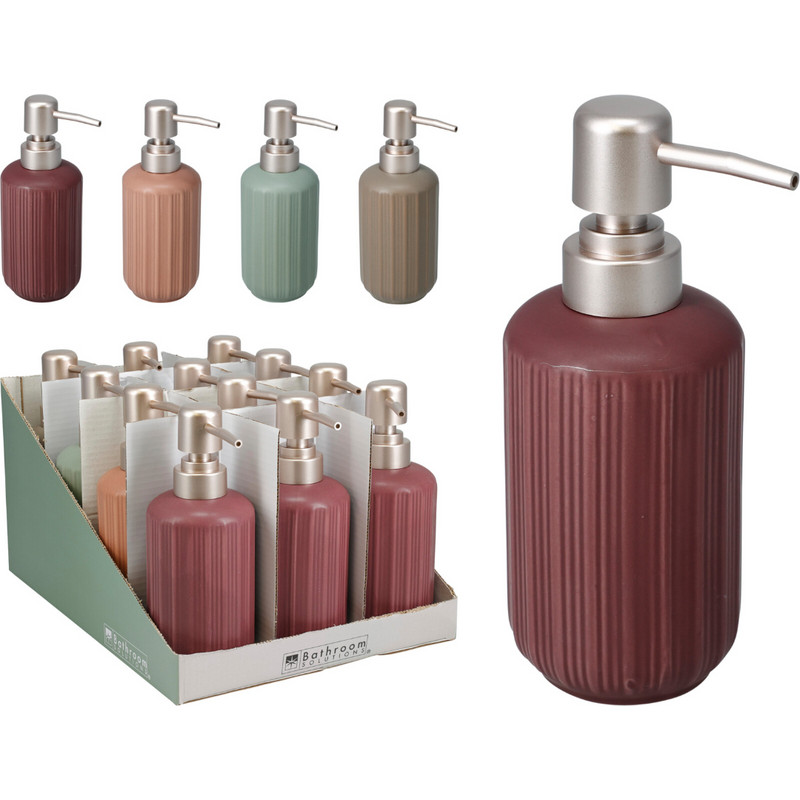 stoneware soap dispenser in 4 assorted styles