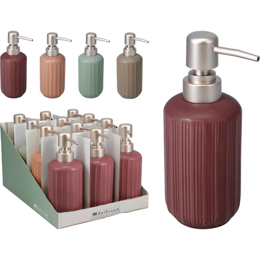 stoneware soap dispenser in 4 assorted styles