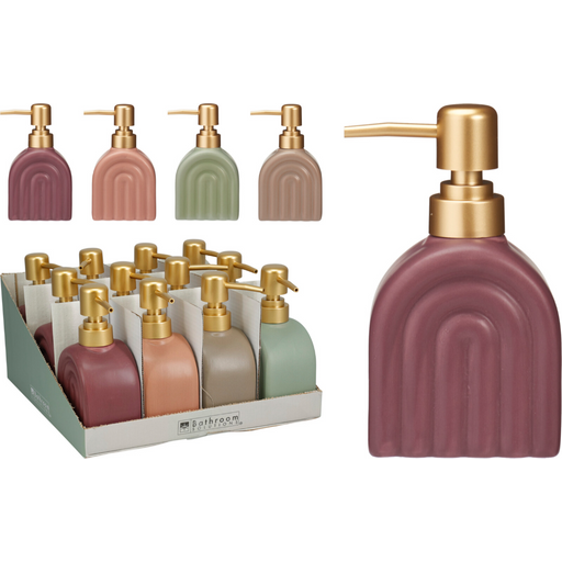 stoneware soap dispenser in 4 assorted colours