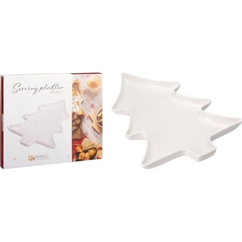 porcelain Christmas tree snack plate 34 x 35cm