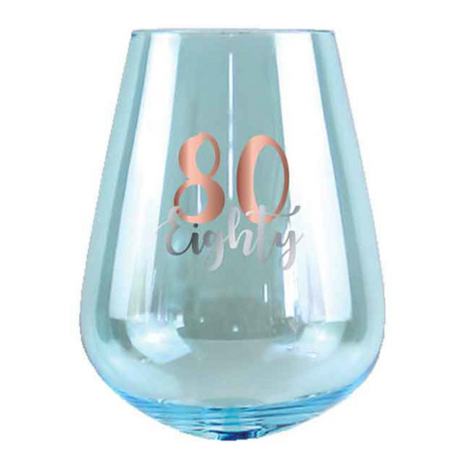 Ronis 80Th Stemless Glass Rose Gold Decal 13cm 600ml