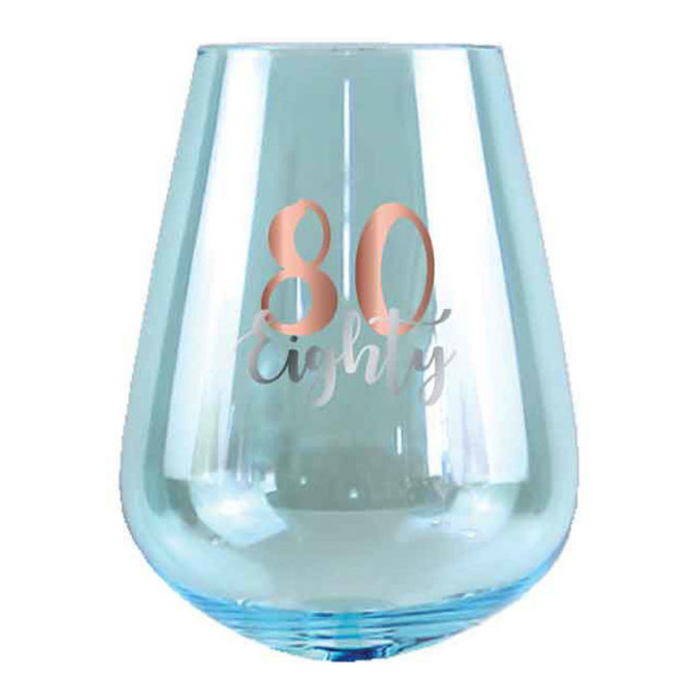 Ronis 80Th Stemless Glass Rose Gold Decal 13cm 600ml