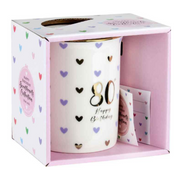 Ronis 80th Sweet Heart Mug With Gold Handle 360ml – thumbnail