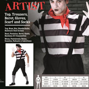 Mime Artist Costume Large