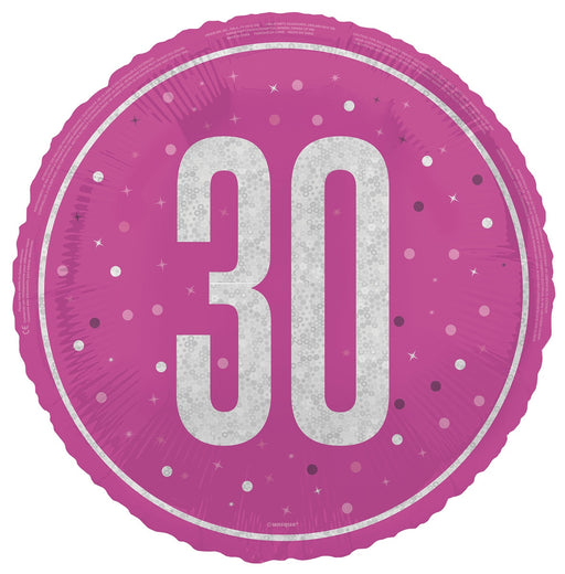 45cm pink 30th birthday foil balloon