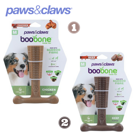 Boobone T-Bone Medium Chicken And Beef 14.5x11.5x4.5cm 2 Asstd