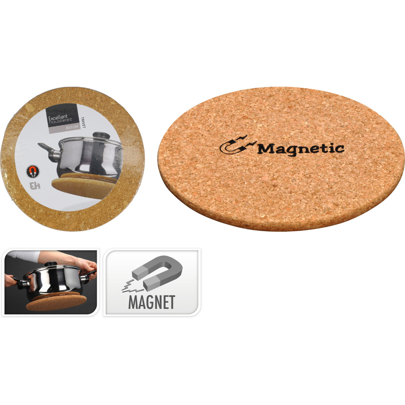 21cm magnetic cork coaster for kitchen use