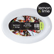 39cm small white oval serving platter – thumbnail