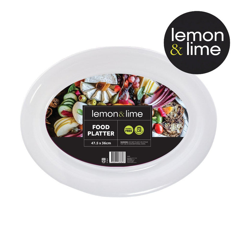 Large white oval serving platter 46.5cm