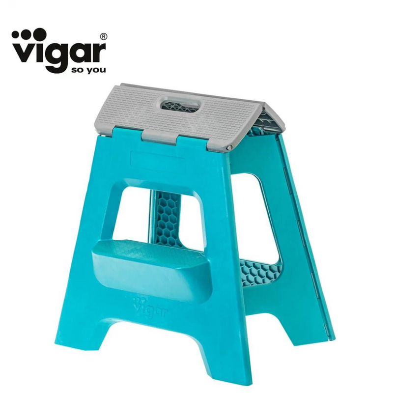 Compact 2 Step Turquoise Foldable 40Cm Stool