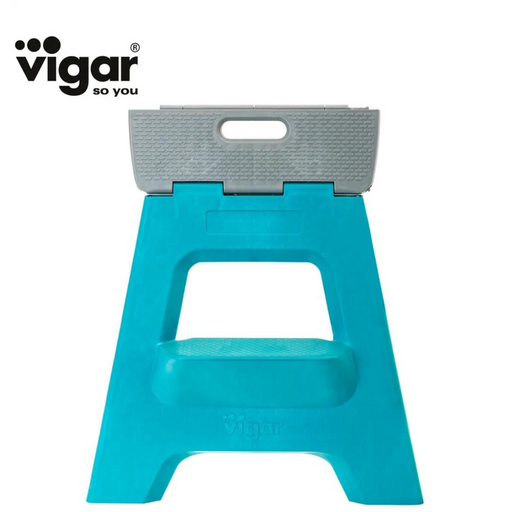Compact 2 Step Turquoise Foldable 40Cm Stool