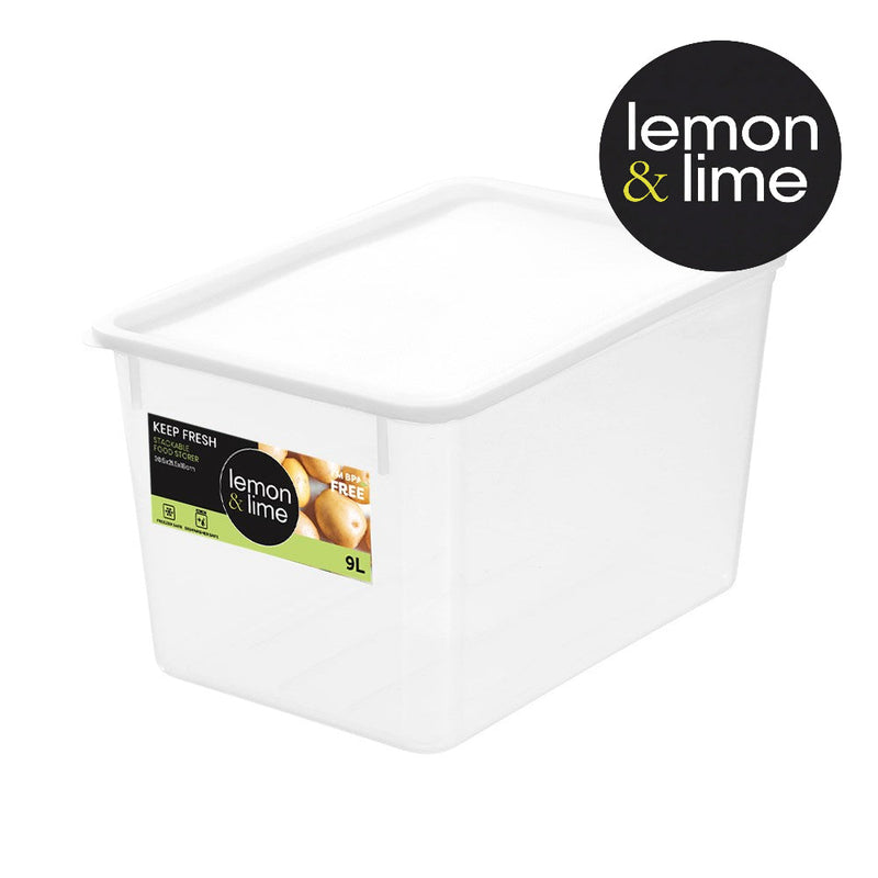 9L deep pantry storage bin with lid