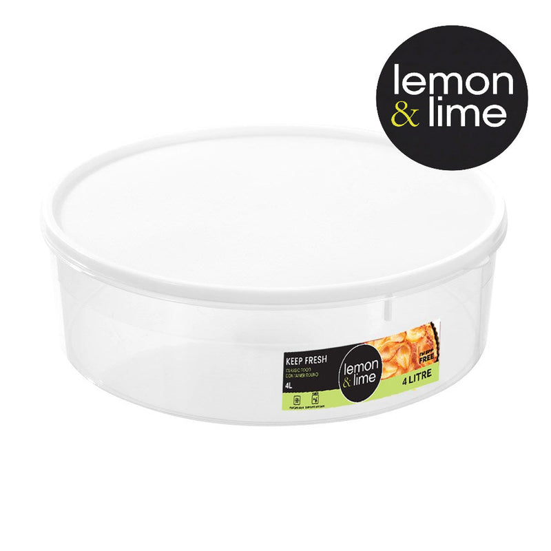 4L round shallow food box
