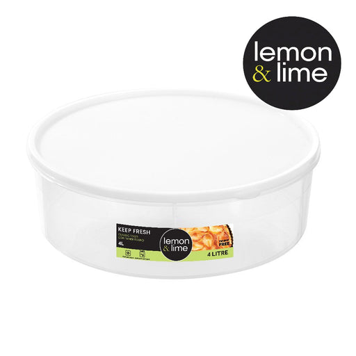 4L round flat food storage container