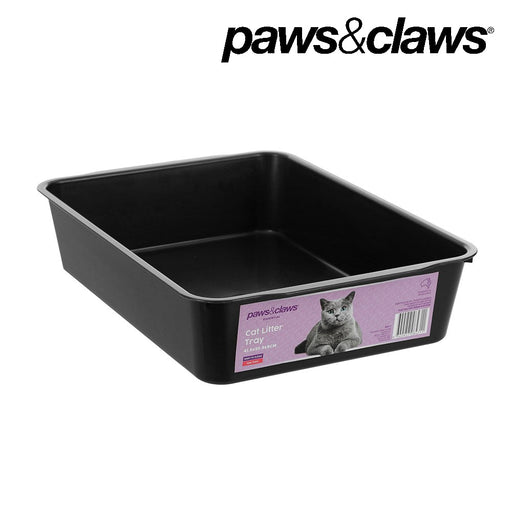 Grey plastic cat litter tray rectangular