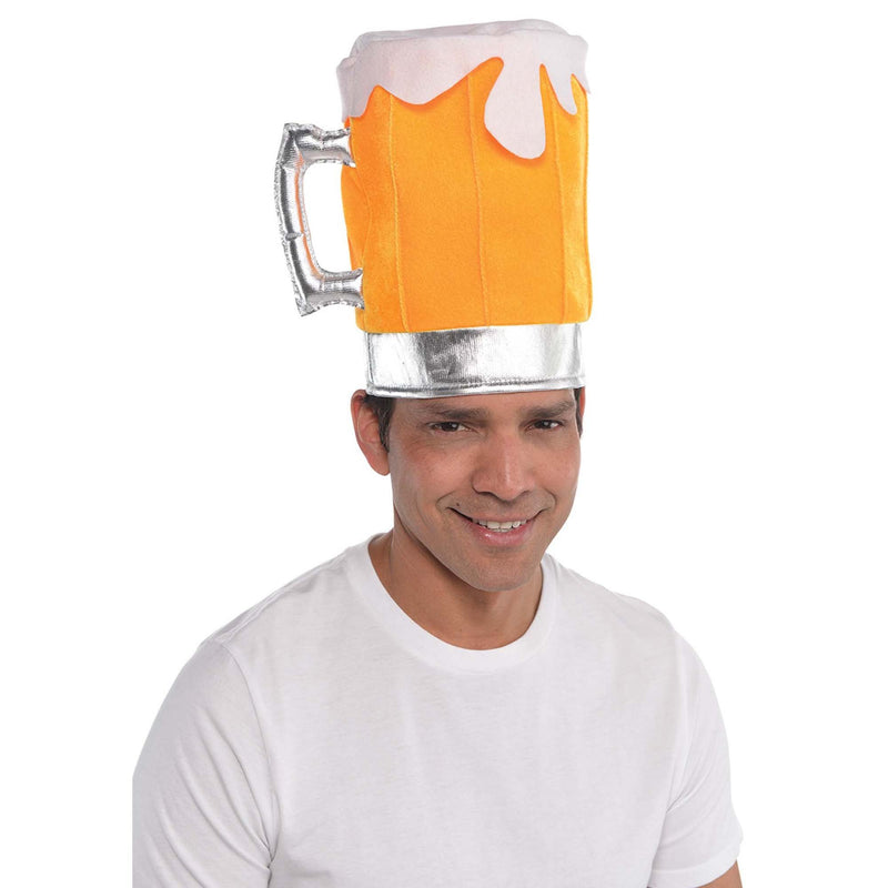 Novelty beer mug costume hat