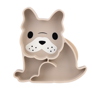 Grey bulldog shaped silicone suction plate – thumbnail