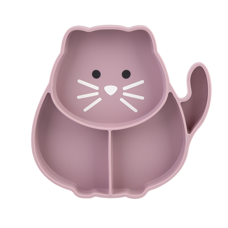 Pink cat shaped silicone suction plate