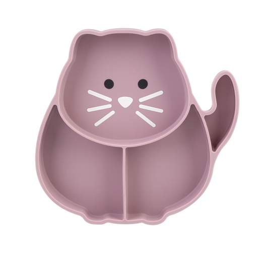 Pink cat shaped silicone suction plate