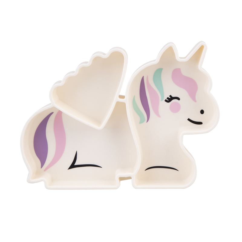 White unicorn shaped silicone suction plate