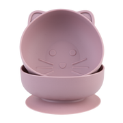Set of 2 cat themed silicone suction bowls – thumbnail