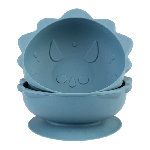 Set of 2 dinosaur themed silicone suction bowls