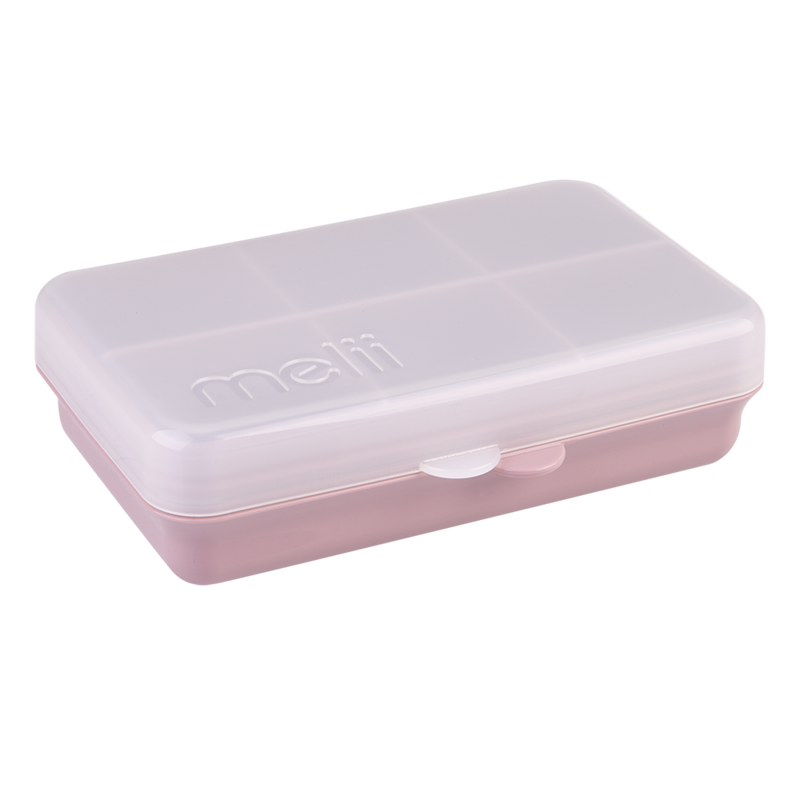 Small pink divided snack container