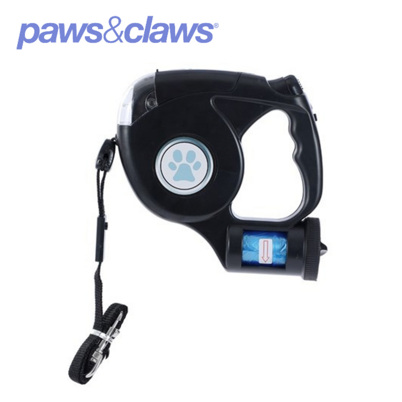 Multifunctional Retractable Lead With Light And Clean Up Bags 500cm
