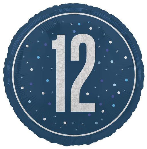45cm blue 12th birthday foil balloon
